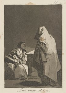 Blázen přichází (Here Comes the Bogey-Man.), pl. 3 ze série The Caprices od Francisco de Goya