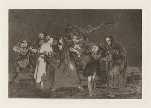 Léčí bodná zranění, ale ne špatná slova (Rány se hojí rychleji než uspěchaná slova), ze série Los absurdities (Los proverbios) od Francisco de Goya