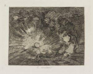 Si resucitar?? (Will She Rise Again?), pl. 80 ze série Los desastres de la guerra (The Disasters of War) od Francisco de Goya