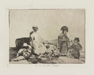 Pokud jsou z jiné linie. (Možná jsou jiného plemene.), pl. 61 ze série The Disasters of War od Francisco de Goya