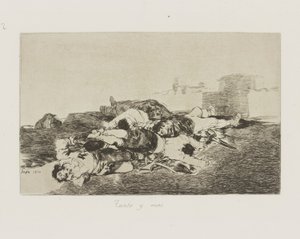 Tolik a víc. (Ještě hůř.), pl. 22 ze série The Disasters of War od Francisco de Goya