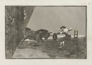 Temeridad de Martincho en la plaza de Zaragoza (Odvaha Martincha v prstenu v Zaragoze), deska 18 z La tauromaquia od Francisco de Goya