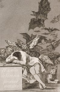 Spánek rozumu vytváří příšery (č. 43) z Los Caprichos od Francisco de Goya