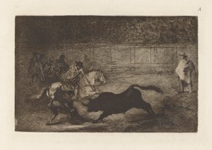 Španělský jezdec rozbíjející se od Francisco de Goya