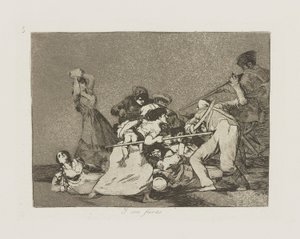 Y syn fieras. (A jsou jako divoké pustiny.), pl. 5 ze série Los desastres de la guerra (The Disasters of War) od Francisco de Goya