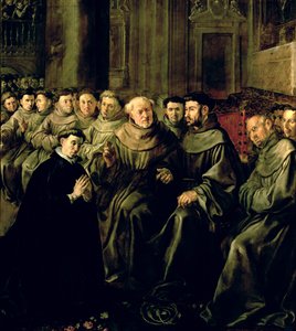 Vítání sv. Bonaventury (1221-74) do františkánského řádu, kolem 1628