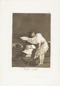 A Bad Night, deska 36 z Los Caprichos od Francisco Jose de Goya y Lucientes