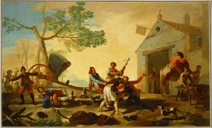 Rvačka před novou hospodou ... (malba na plátně) od Francisco Jose de Goya y Lucientes