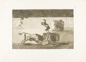 Další jeho šílenství ve stejném ringu, deska 19 z The Art of Bullfighting od Francisco Jose de Goya y Lucientes