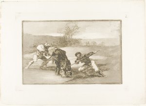 Další způsob lovu pěšky, deska dva z The Art of Bullfighting od Francisco Jose de Goya y Lucientes