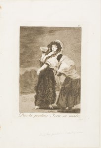 Proboha: a byla to její matka, deska 16 z Los Caprichos od Francisco Jose de Goya y Lucientes