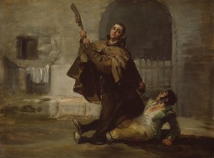 Mnich Pedro Clubs El Maragato s pažbou zbraně, asi 1806 (olej na desce) od Francisco Jose de Goya y Lucientes