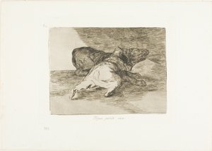 Něco z toho má, deska 40 z The Disasters of War od Francisco Jose de Goya y Lucientes