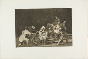 Kdo tě nemá rád, bude tě v žertu očerňovat, deska 17 z Los Proverbios od Francisco Jose de Goya y Lucientes