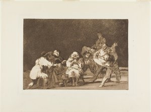 Kdo tě nemá rád, bude tě v žertu očerňovat, deska 17 z Los Proverbios od Francisco Jose de Goya y Lucientes