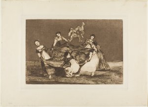 Těžší než mrtvý osel, deska 1 z Los Proverbios od Francisco Jose de Goya y Lucientes