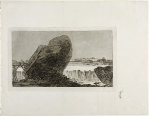 Krajina s vodopádem, před rokem 1810 od Francisco de Goya