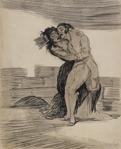 Objímající se muž a žena od Francisco Jose de Goya y Lucientes