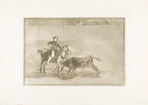Mužná odvaha slavného Pajuelery v ringu v Zaragoze, deska 22 z The Art of Bullfighting od Francisco Jose de Goya y Lucientes