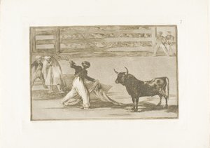 Původ harpun nebo banderil, deska sedm z The Art of Bullfighting od Francisco Jose de Goya y Lucientes