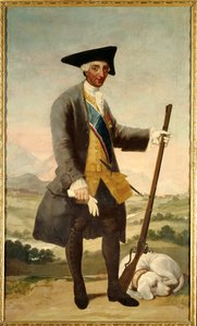 Portrét na nohou Karla III. (1716-1788) jako lovce, syna Filipa V. Malba Francisca de Goyi (1746-1828) olej na plátně od Francisco de Goya