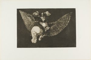 Zřekněte se přítele, který vás zakrývá křídly a kouše vás zobákem, deska 5 z Los Proverbios od Francisco Jose de Goya y Lucientes