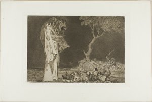 Soldiers Frightened by a Phantom, od Disparates, publikováno jako deska 2 v Los Proverbios od Francisco Jose de Goya y Lucientes