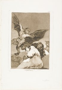 Tale-Bearers - Blasts of Wind, deska 48 z Los Caprichos od Francisco Jose de Goya y Lucientes