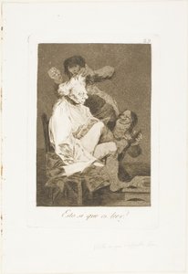 To je určitě schopnost číst, deska 29 z Los Caprichos od Francisco Jose de Goya y Lucientes