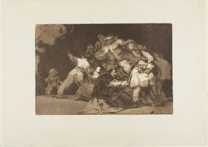 Drápy kočky a šaty oddaného - podobně jako neřest bývá oděna do hábitu ctnosti, deska 9 z Los Proverbios. od Francisco Jose de Goya y Lucientes