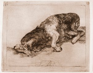 The Disasters of War: Proud Monster! (lept z přípravné kresby od Francisco de Goya
