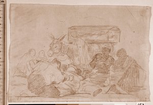 The Disasters of War: Strange devotion (přípravná kresba od Francisco de Goya