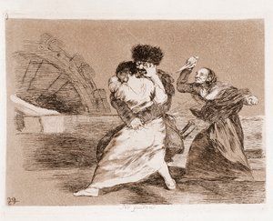 The Disasters of War: Oni nechtějí (lept z přípravné kresby od Francisco de Goya