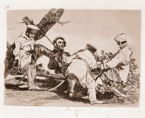 The Disasters of War: Why (lept z přípravné kresby od Francisco de Goya