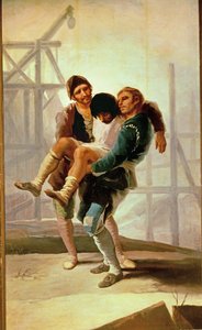 Zraněný zedník, karikatura pro gobelín (malba na plátně) od Francisco Jose de Goya y Lucientes