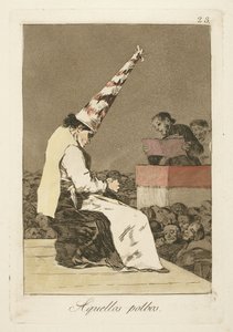Ty skvrny prachu, deska 23 z "Los Caprichos" od Francisco de Goya