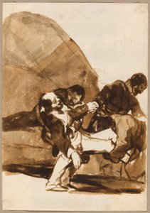 Tři muži nesoucí zraněného vojáka, z alba F Obrázky Španělska od Francisco Jose de Goya y Lucientes