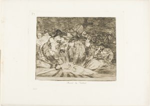 Pravda zemřela, deska 79 z The Disasters of War od Francisco Jose de Goya y Lucientes
