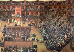 Auto de Fe na Plaza Mayor, Madrid, 30. června 1680 (detail)