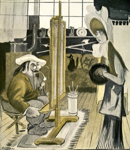 Mladá Angličanka pózuje pro francouzského umělce, 1903