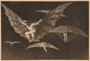 Způsob létání (Modo de Volar) ze série Los Disparates od Francisco de Goya