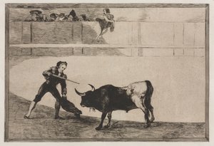 Býčí zápasy: Pedro Romeo Zabíjení zastaveného býka od Francisco de Goya