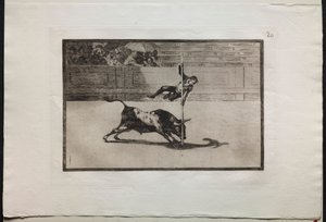 Býčí zápasy: Hbitost a odvaha Juanita Apinaniho v (Ring) v Madridu od Francisco de Goya