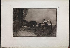 Býčí zápasy: Odvaha Martincha v ringu v Zaragoze, 1876. od Francisco de Goya