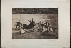 Býčí zápasy: Smrt Pepe Illa 2. kompozice, 1876. od Francisco de Goya