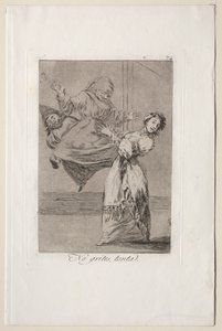 Caprichos: Dont Scream Stupid. od Francisco de Goya