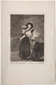 Caprichos: Proboha: a byla to její matka. od Francisco de Goya