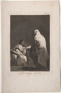Caprichos: Tady přichází Bogieman. od Francisco de Goya