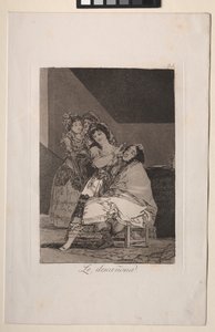 Caprichos: Ona ho ošuká od Francisco de Goya