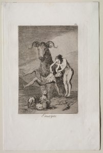 Caprichos: Zkoušky. od Francisco de Goya